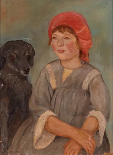 Fillette et chien